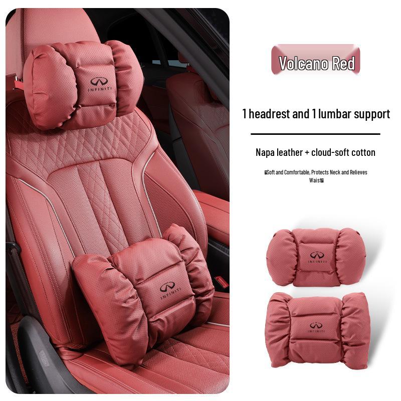 Infiniti QX Series White Headrest & Lumbar Support Neck Pillow