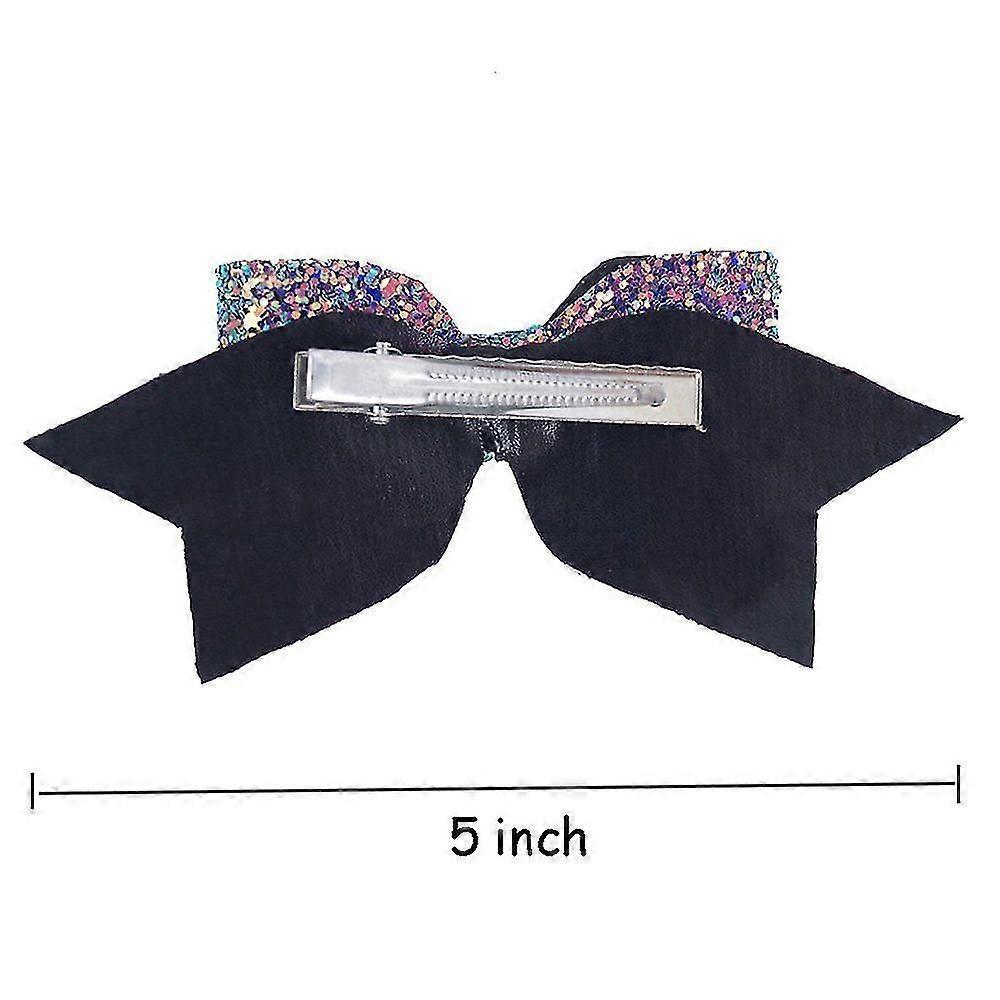 6 Pcs Handmade Multi-Color Glitter Hair Bows for Girls & Teens - Perfect Accessories for Any Occasion!