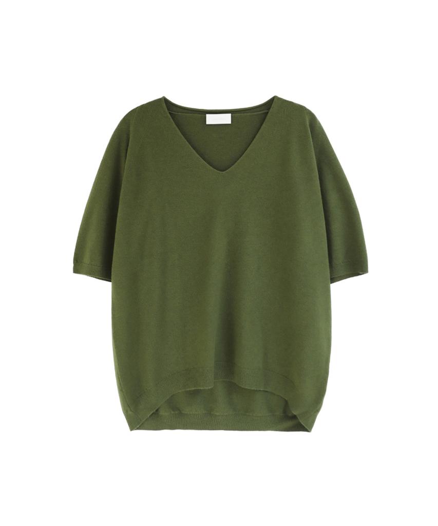 Baseukala V-Neck Half Sleeves Knitwear (7Colors)