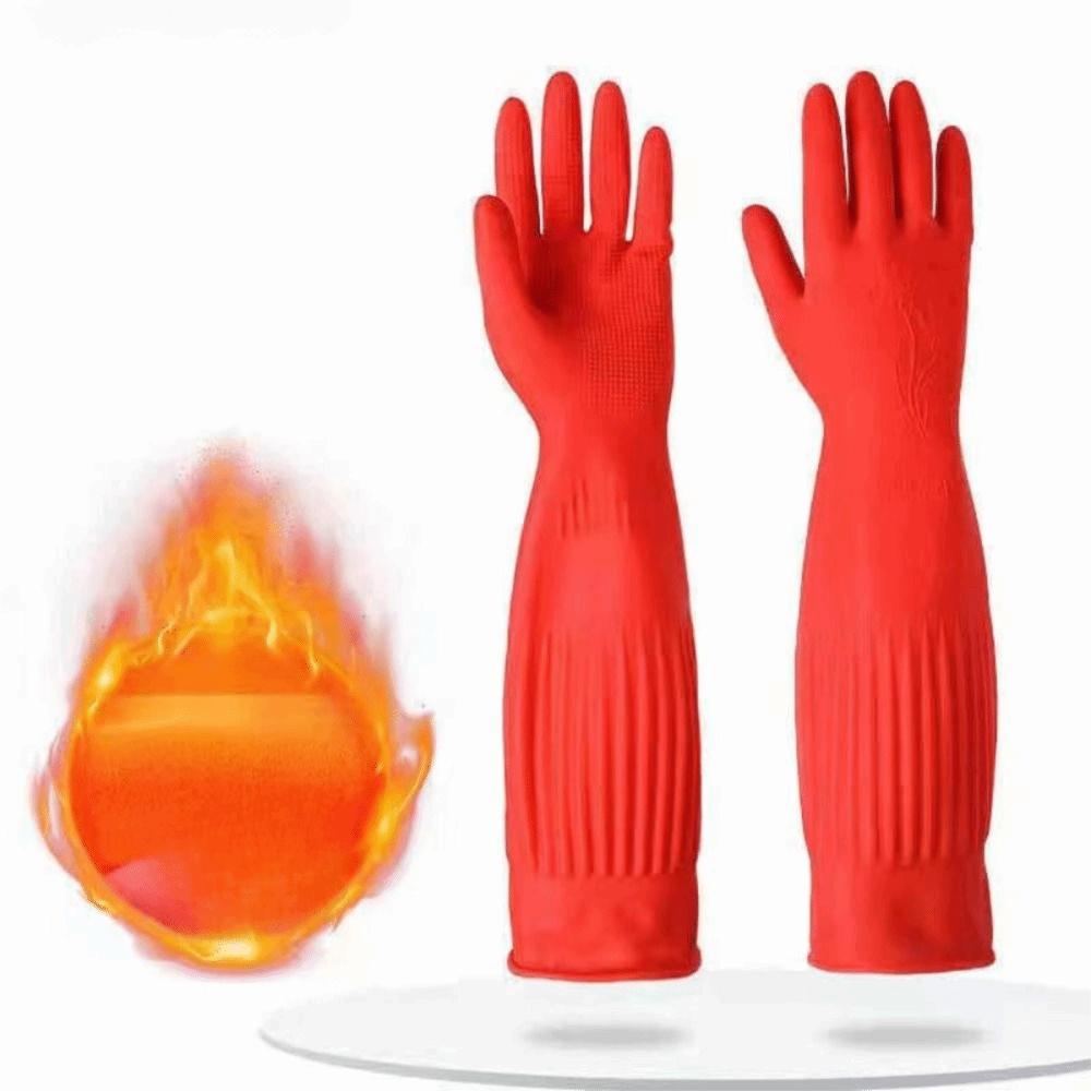 30/38/45cm Rubber Cleaning Gloves Extra Long Cuffs Protective Gauntlets  Household Cleaning