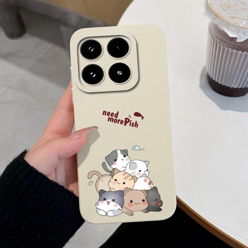 For Xiaomi 17 14T 15 15T Pro Poco M7 M8 C71 C75 F7 F8 Phone Case Cute Anime Owl Patterns Liquid Silicone Fashion Shell For Xiaomi Anti Slip Back Cover