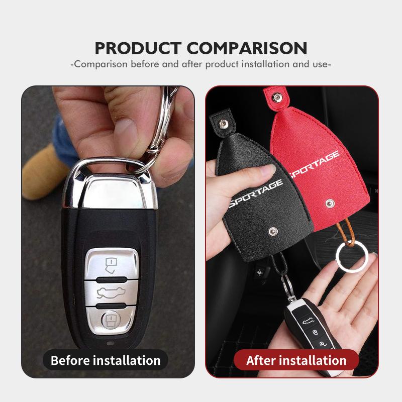 Car Keychain Case Zipper Carbon Fiber Key Protector Cover For KIA Sportage Ceed Sorento Niro Cadenza Proceed Sephia