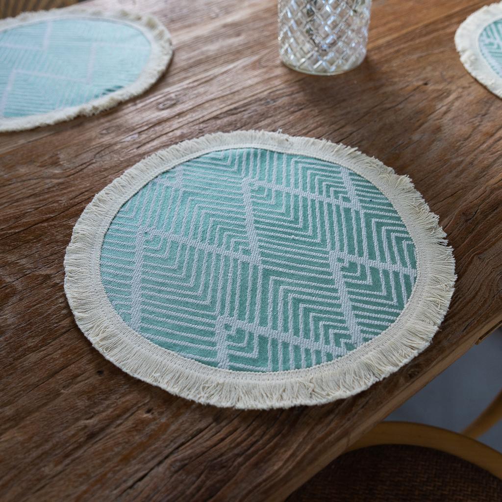 Insulation Coaster Woven Round Retro Insulation Mat Storage Mat Home Decoration Dining Table Cloth Placemat