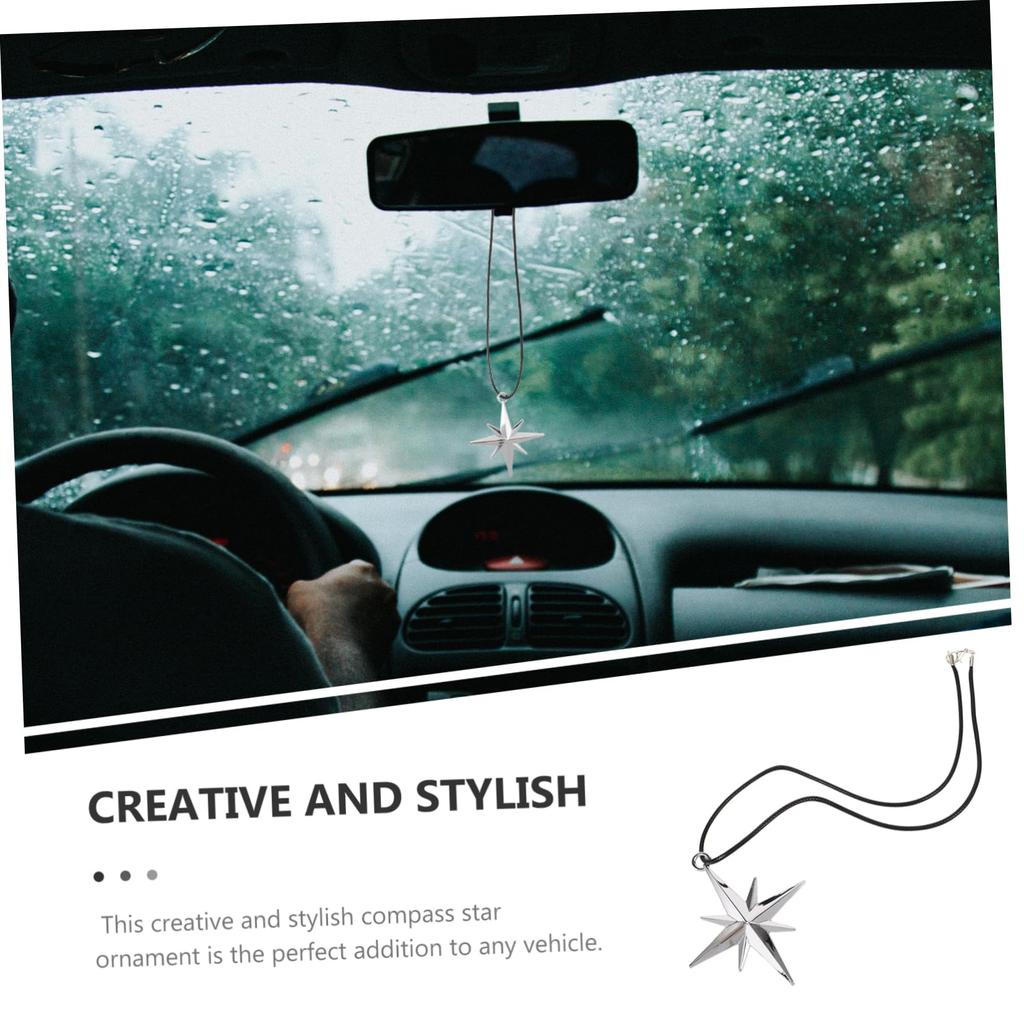 [SEWACC] Car Charm Rearview Mirror Hanging Ornament Compass Star Pendant