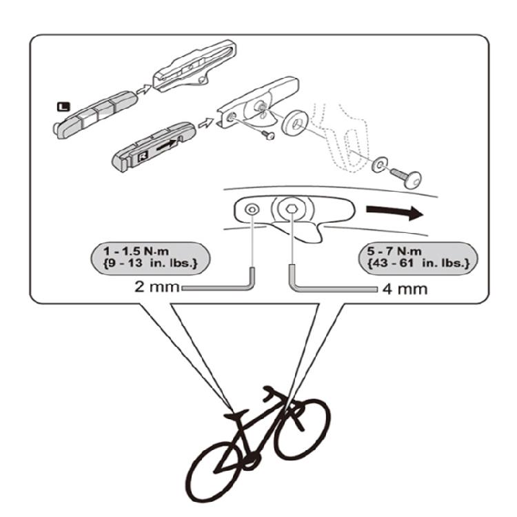 Profession Bicycle  Brake Block V-shaped Braking Holder Shoes Block