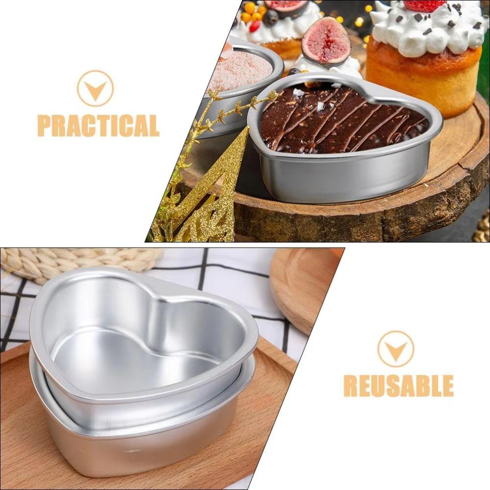 Removable Bottom Heart Shaped Cake Pan Non Stick Metal Heart Cake Baking Pan  Mousse