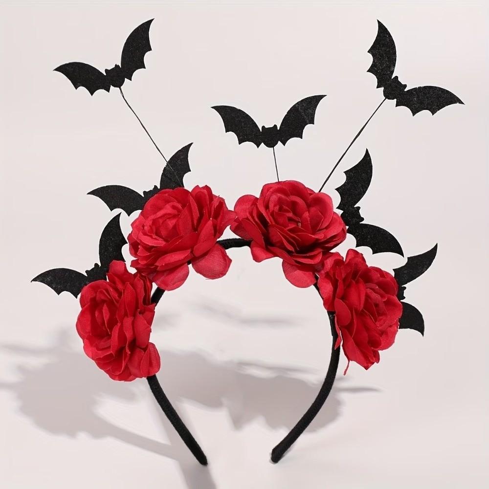 Spider Web Halloween Headband Black Artificial Flowers Party Role-playing Accessory  Dress Up