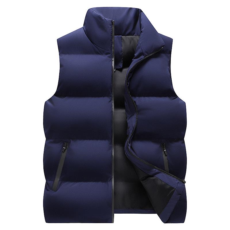 Men's Thickened Corduroy Patchwork Vest for Autumn/Winter