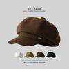 The New Woolen Octagonal Cap Is A Versatile Korean Style Beret That Makes A Big Face Look Smaller It Also Features A Large Cap Top and A Newsboy Cap