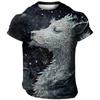 Animal Men'S T-Shirt 3d Tiger Print Fierce Beast Men Clothing Summer Casual Short Sleeved Street Cool Tops Tee Oversized T Shirt