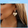 Gold Trendy 2023 Heart Earrings Stylish Zinc Alloy Womens Winter Fashion