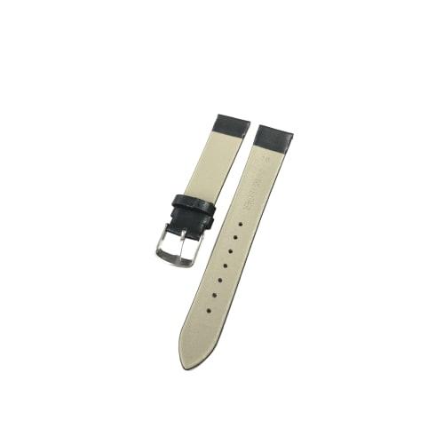 18mm Wide Supple Leather Watch Strap, Black, No Stitching, Elegant and Clean, Includes Tools