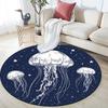 Jellyfish Round Area Rug,Carpet Rug for Living Room Bedroom Sofa Playroom Decor,Non-slip Floor Mat