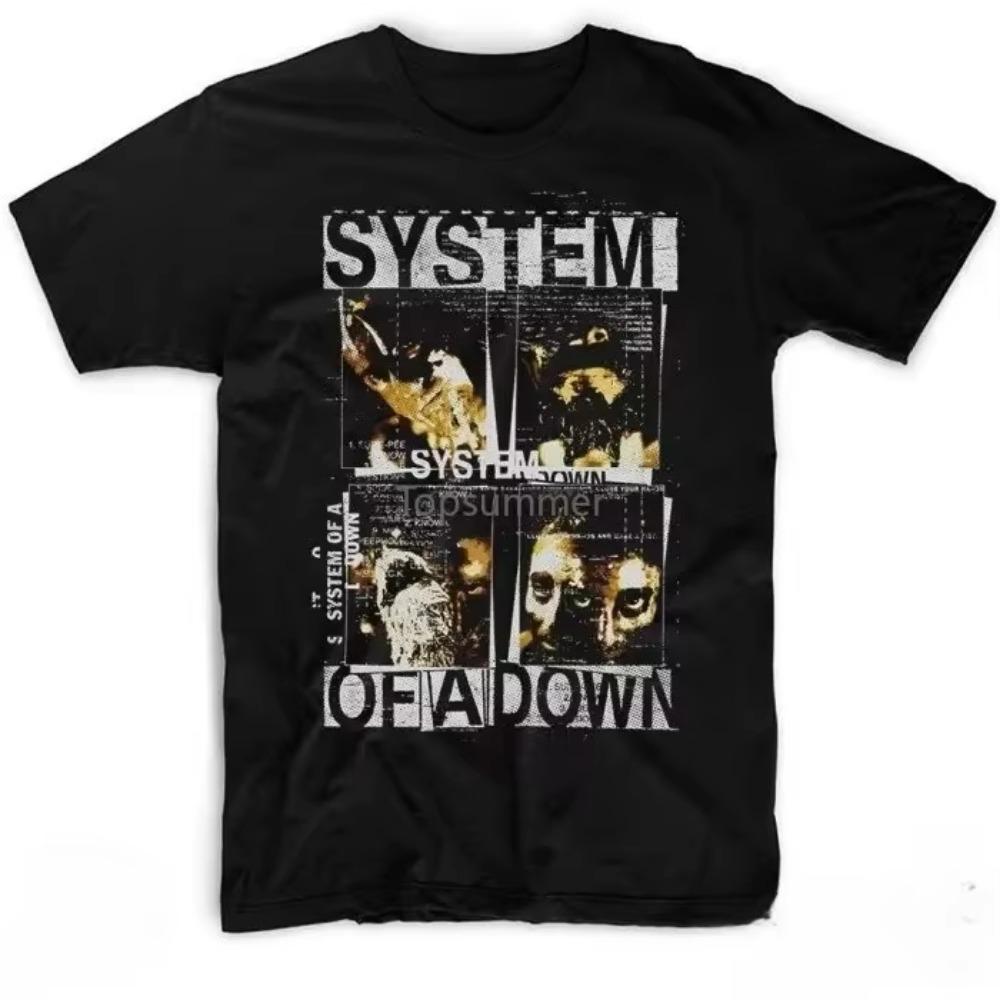 

Band System of A Down Soad Faces Collage T Shirt Funny Graphic Tees Shirts Men and Women T-shirt Cotton Black Tee Shirts for ... 5XL різнокольоровий