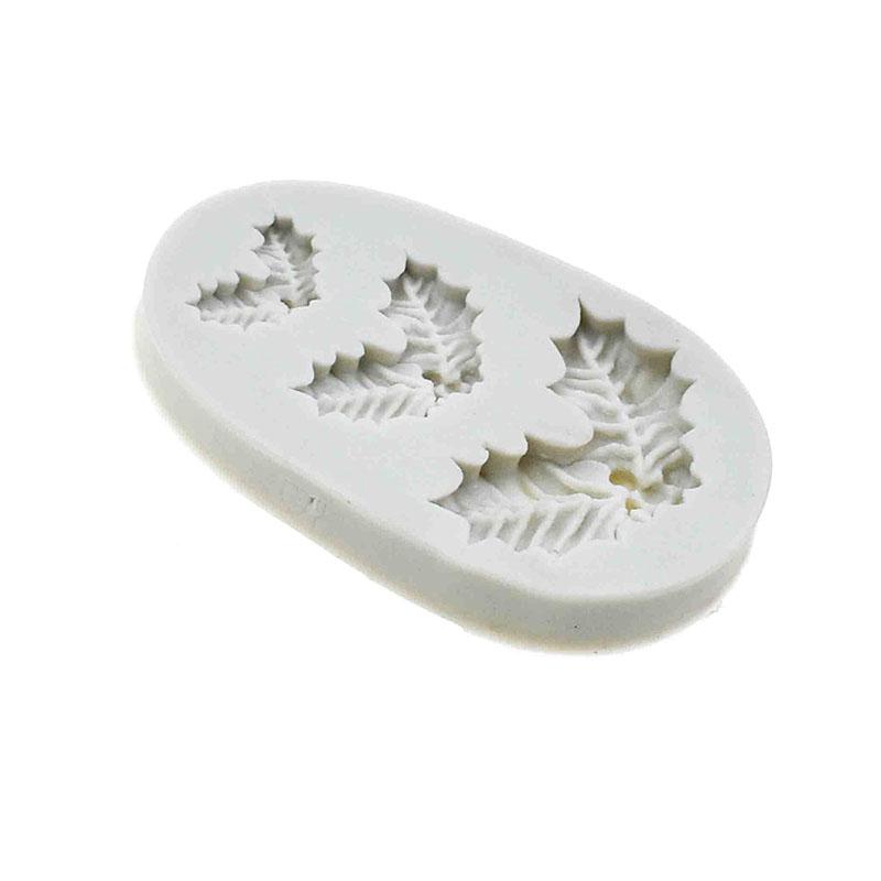 

Силиконовая форма для рождественской елки, форма для цветка и листа падуба, антипригарные инструменты для DIY, для выпечки мастики, для украшения торта, шоколада, конфет