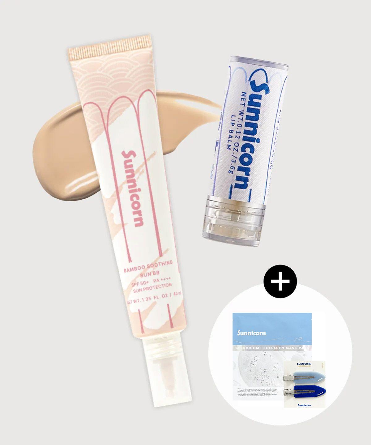 [Free Hairpin] Sunnycorn Quick Makeup Duo (Sun BB Cream & Lip Balm) Clear