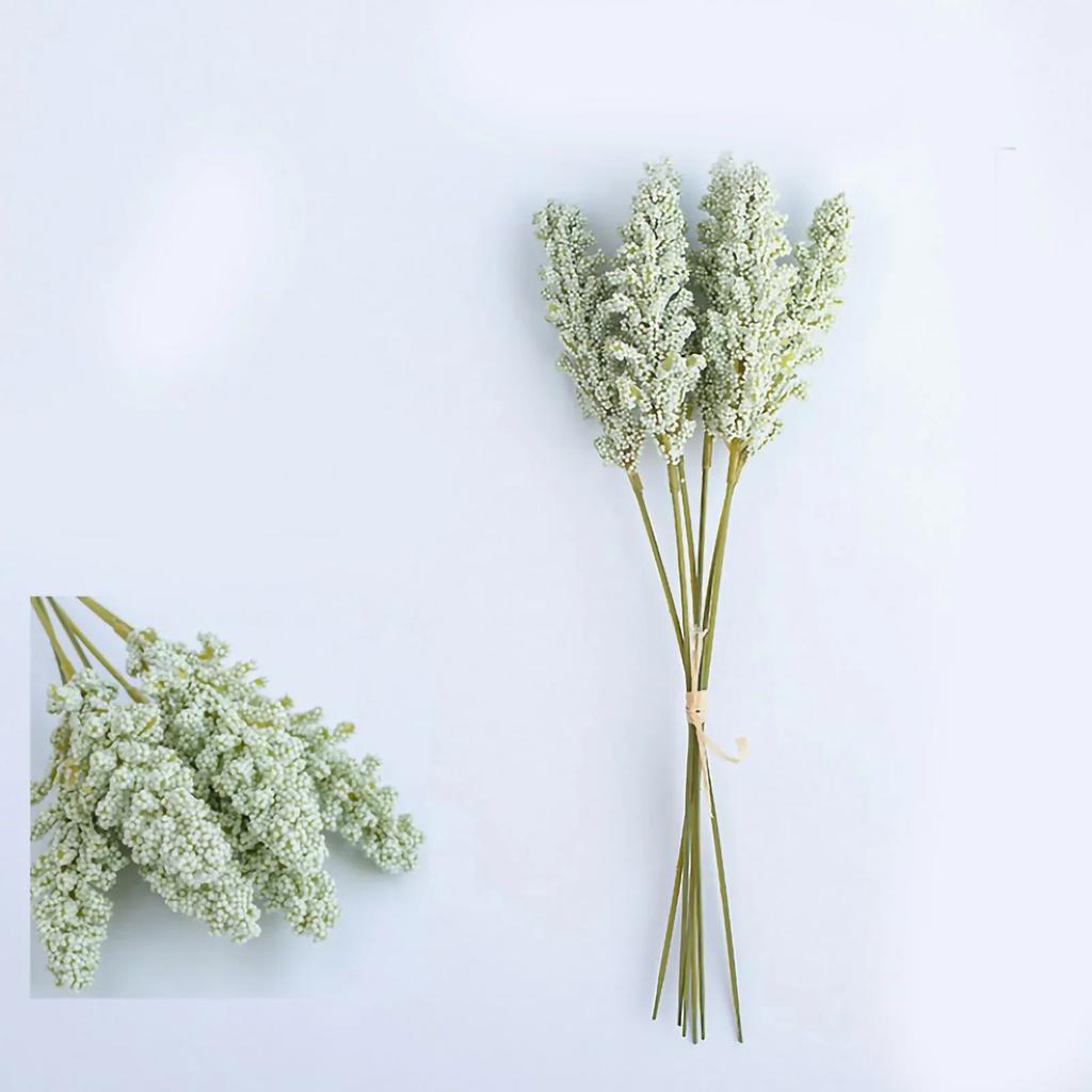 6pcs Artificial Lavender Floral Fake Lavender Plant Bouquets Wedding Millet Flower Shop Home Decoration Photography Arrangement