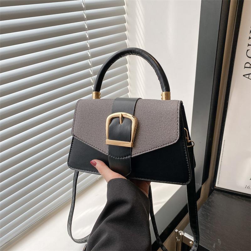 Bag women's new casual aesthetic texture retro fashion portable simple shoulder crossbody small square bag