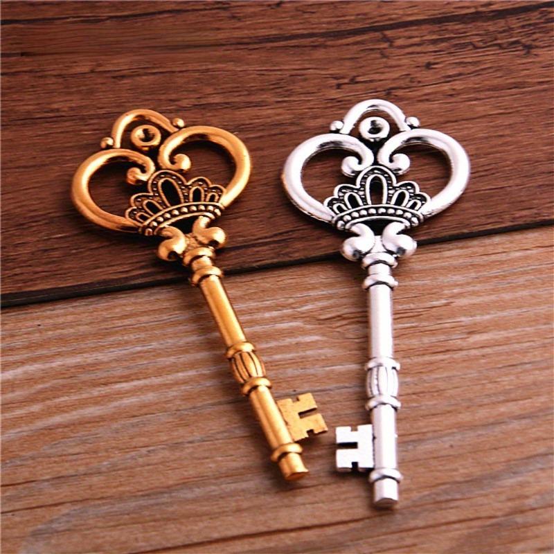 5Pcs/Lot Alloy Lovely Large Crown Key Charms Vintage Jewelry Keys Charms 32*84mm