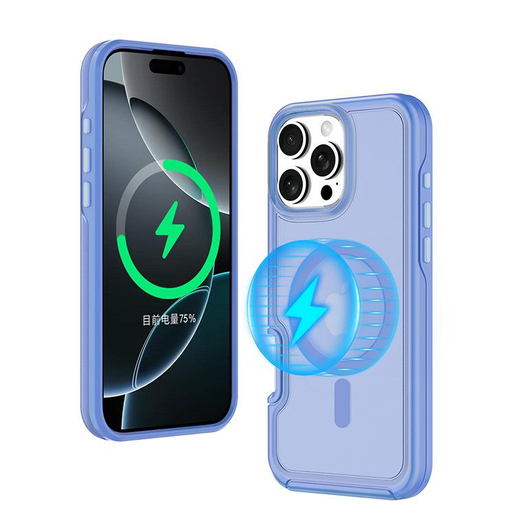 

For IP16promax Magnetic Skin-feeling Ultra-thin Translucent Magsafe Wireless Rechargeable Wear-resistant Mobile Phone Case Ultramarine For iPhone 16 Pro Max