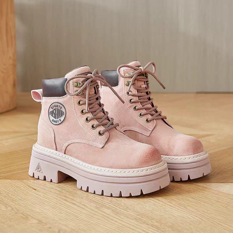 Stivali Bassi da Donna Stivaletti Moda High Top Nuovi Autunno Inverno Outdoor Tempo Libero Comodi con Lacci Stivaletti alla Caviglia da Donna