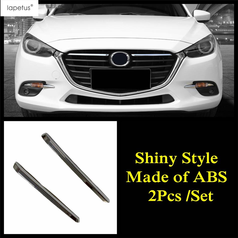 

For Mazda 3 2017 2018 Car Front Middle Grill Grille Grids Strip Decoration Cover Trim ABS Chrome / Red Accessories Exterior Kit Shiny Style
