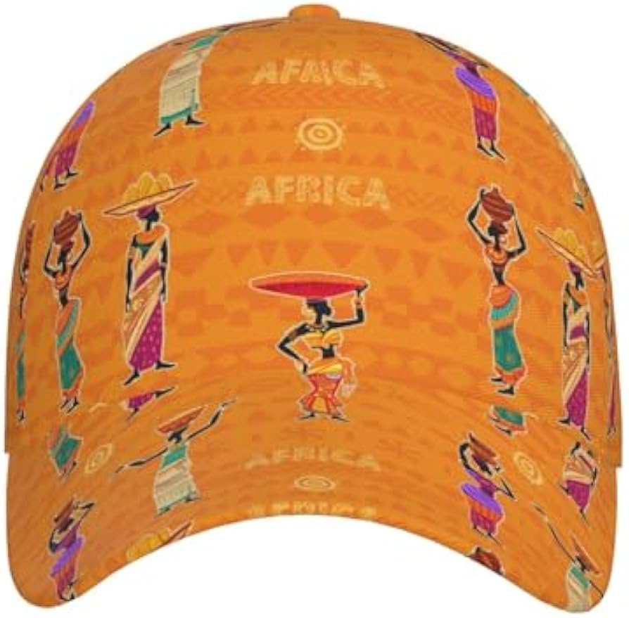 Freedom Outdoors Women's Black African Cap African Baseball Cap Sun Hat Adjustable Cap African Hat Trucker Hat Cm
