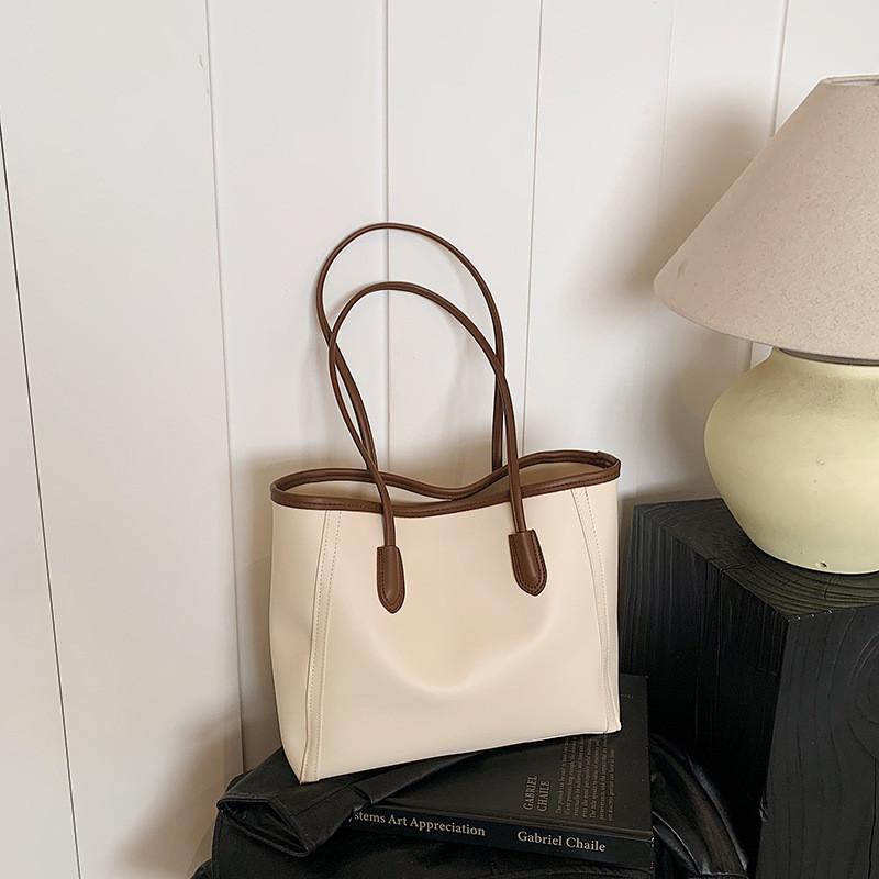 Elegant Black And Brown Pu Tote Bag Ideal For Daily Commuting In Trendy Design