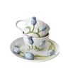 Tulpenbecher Geprägt Handbemalt Ins Style Tasse Kaffeetasse und Untertasse Keramiktasse Zuhause Kreative Wassertasse Teller