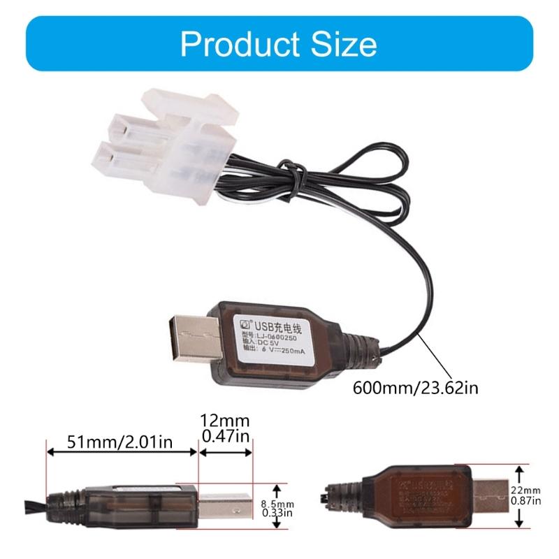 Fast Charging Cable 7.2V Battery Charger USB Powered Lightweight Travel Friendly 5557 2P Model Protections Power Cord