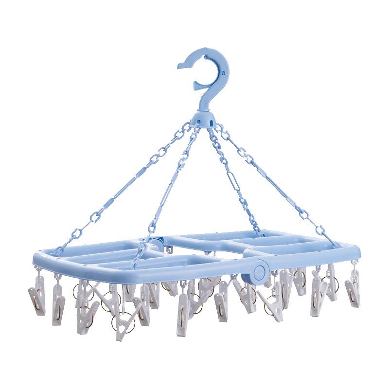 Multi-Hooks Clothes Drying Rack Home Use Balcony Underwear Pants Drying Holder Multifunctional Laundry Storage Organizer