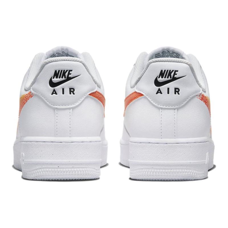 Nike Air Force 1 Low '07 Spray Paint Swoosh Weiß Safety Orange Sneakers FJ4228-100