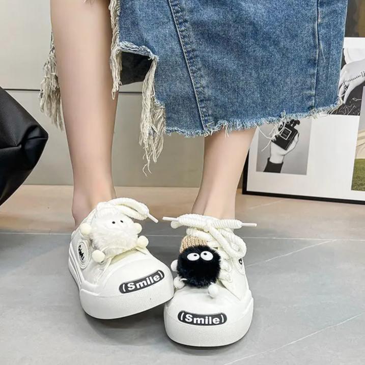 Canvas Half Slipper Women  New Korean Version To Wear A Flat Casual Slip-on Lazy Bun Head Single Shoes