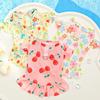 Flower Pattern Ice Silk Dog Clothes Adjustable Pet Flying Sleeve Skirt  Outdoor Activities