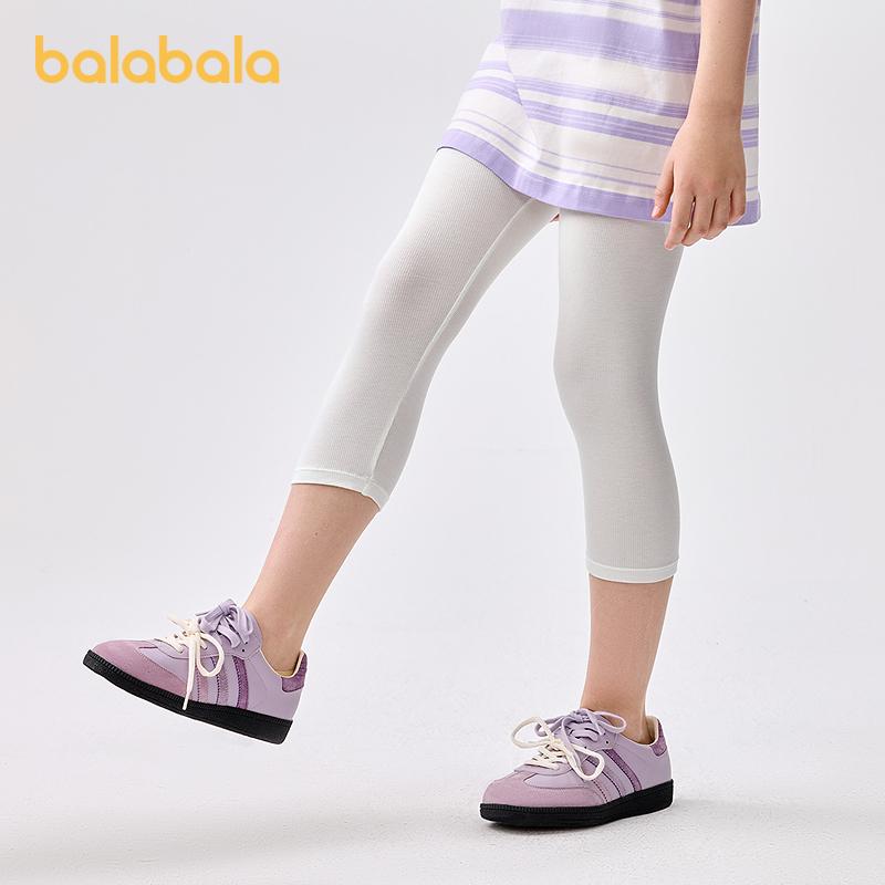 Balabala Girls' Leggings, Children's Pants, 2025 Summer Outfit, New Mid Size Children's Five Quarter Pants, Dance Casual Pants