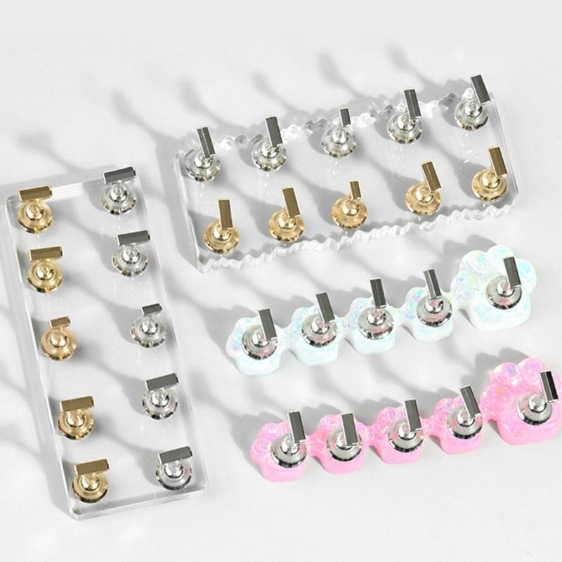 Durable Acrylic Nail Art Practice Stand Magnetic Fingernail Display Holder for False Nails