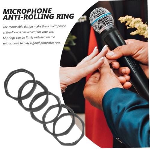 AGFELO 5-Piece Handheld Microphone Ring, Anti-Rolling Protective Ring for Microphones, Anti-Drop Ring for Wireless Charger Stand, Anti-Rolling Microph