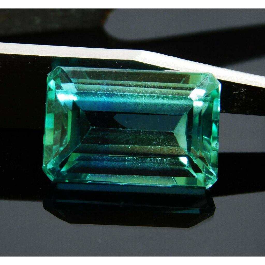 CERTIFIED 10.00 Ct Amazing Green Tourmaline Emerald Cut Loose Gemstone Natural A-302