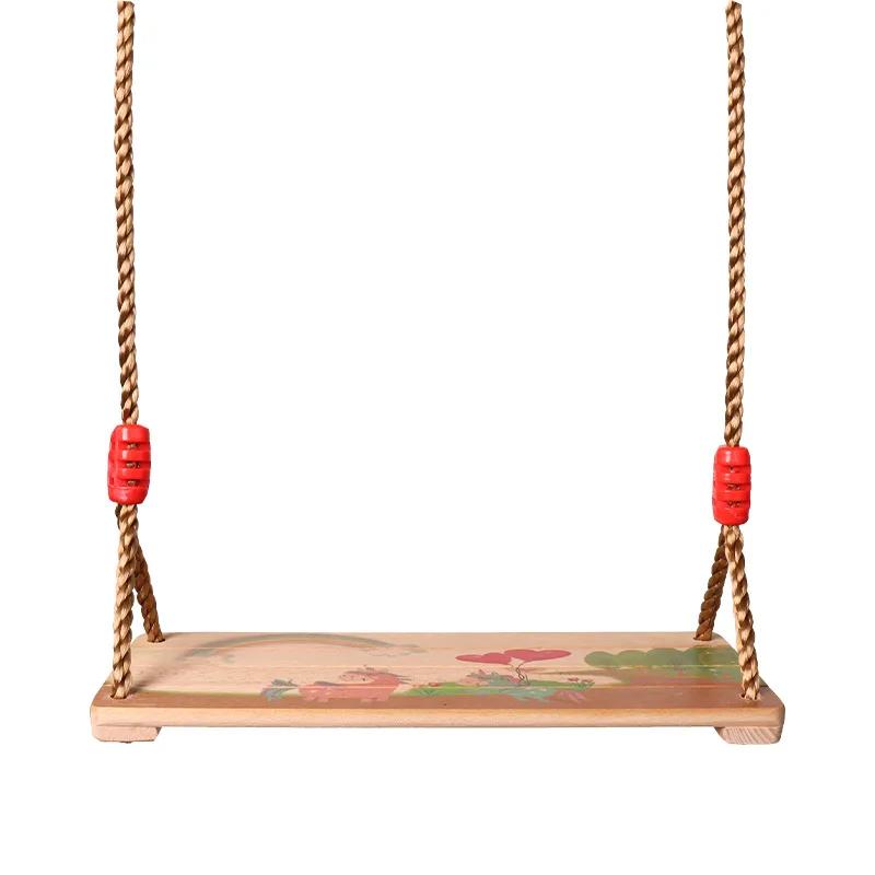 

Детские качели для игр в помещении и на улице, деревянные, окрашенные, качели из массива дерева, сенсорные игрушки для взрослых и детей, семейные игры на открытом воздухе, качели на дереве