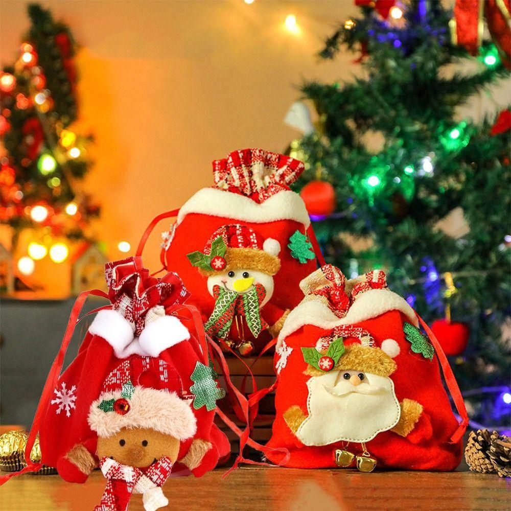 For Home Decorations Christmas Handbags Kids Candy Bags Christmas Tree Ornaments Storage Bags