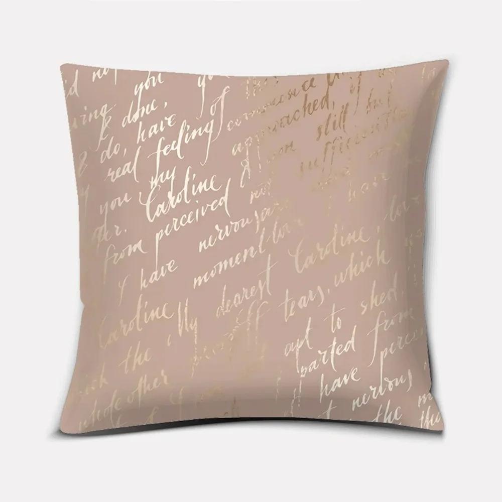 Home Decor Rose Gold Patterned Digital Print Pillow Covers Pattern Cushion Cover Suitable For Sofa Bedroom Car Pillow Cover