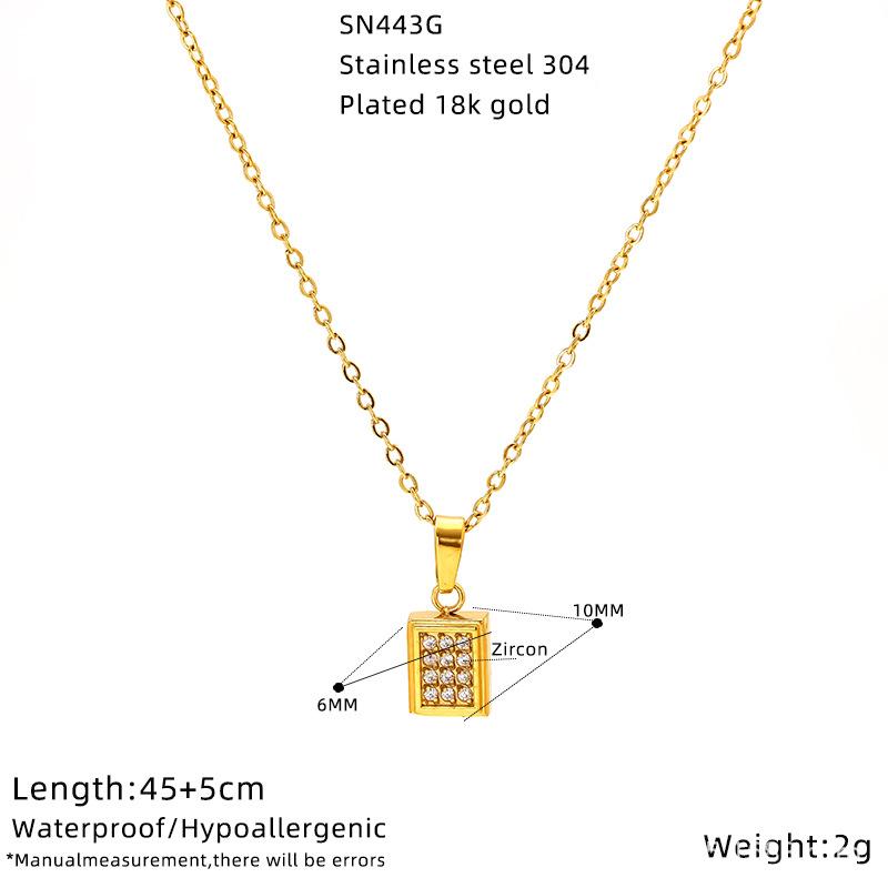 Premium Titanium Steel Necklace Female Simple Pentagram Geometric Diamond Clavicle Chain