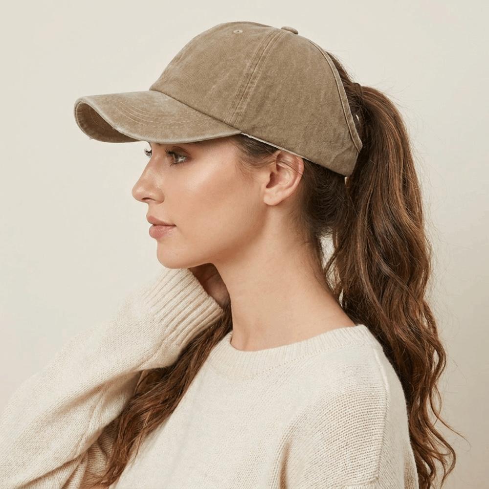 Adjustable Washed Baseball Cap Solid Color Sun Protection Peaked Hat Visor Cap Empty Top Hat Girl