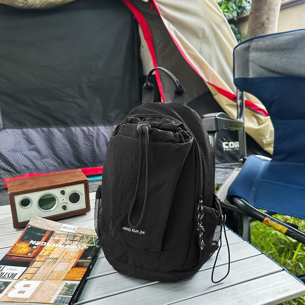 Schoolbag Outdoor Lightweight Water Cup Bag Men's and Women's Drawstring Bundle Shoulder Bag Contrast Color Backpack Sports Mountaineering Crossbody 