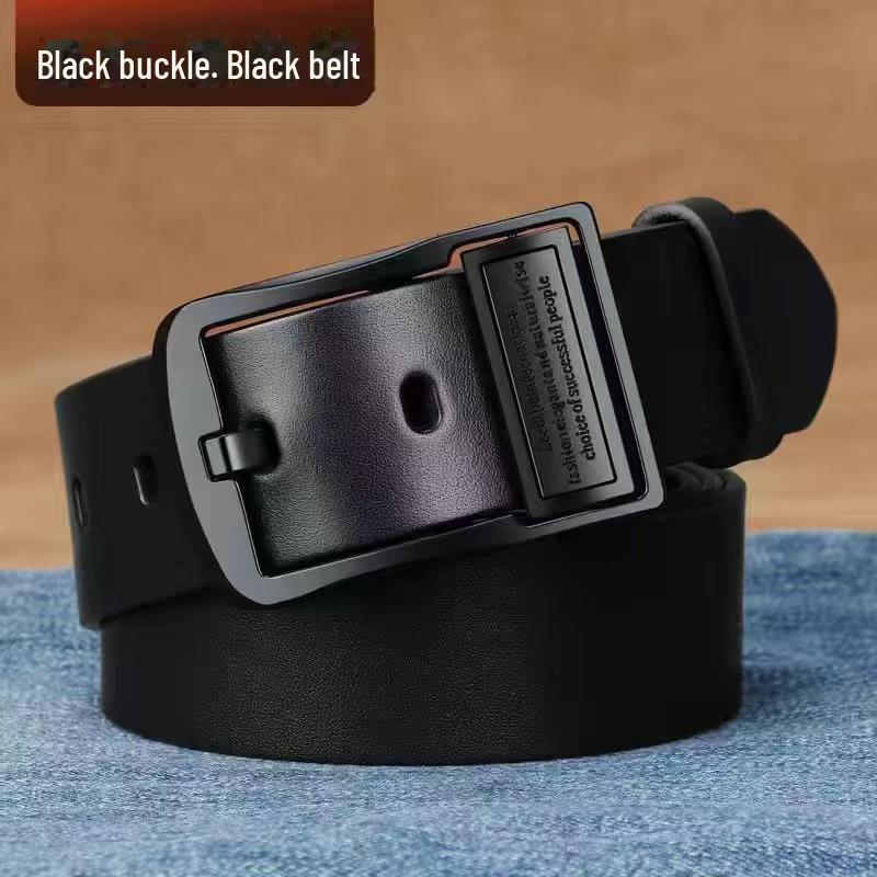 Men's Retro Genuine Leather Pin Buckle Belt for Casual Jeans