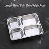201 Stainless Steel Deep 4-Compartment Canteen Tray
