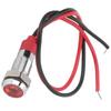 LED Metal Indicator 6mm Waterproof Signal Lamp for Pilot Car Truck Boat with Wire 6VRed