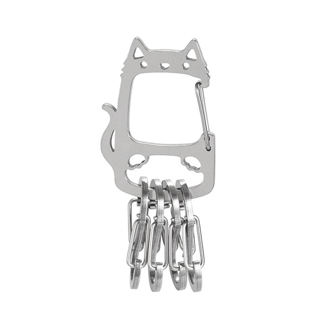 Stainless Steel Lucky Cat Keychain Ornament With Creative S Hook Design Ideal For Travelers And Outdoor Enthusiasts