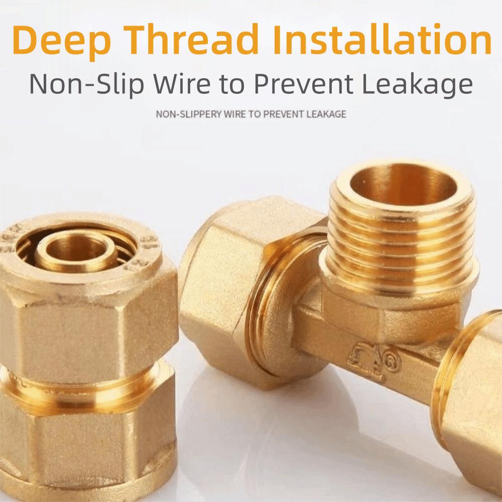 New Male/Female Thread Brass Pipe Fitting 2/3 Ways 1216 Pipe Connectors Copper Connectors Solar Water Heater
