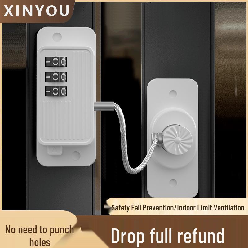 Child Safety Lock for Windows, Doors, Cabinets, and Refrigerators